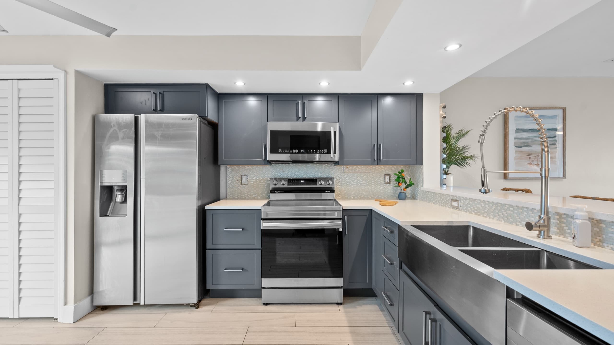 Bright modern kitchen with island